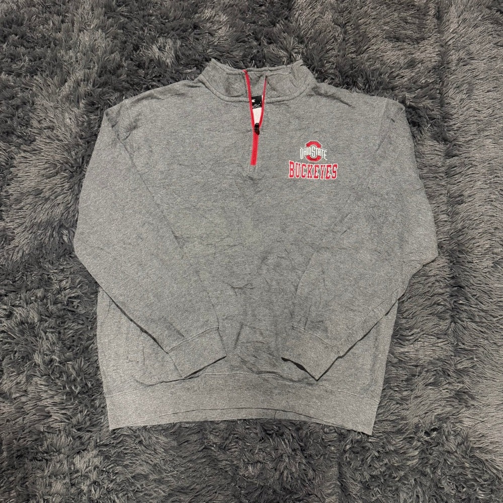 Nike Ohio State Buckeyes Mens XL Quarter Zip Sweatshirt Gray OSU Pullover Fleece